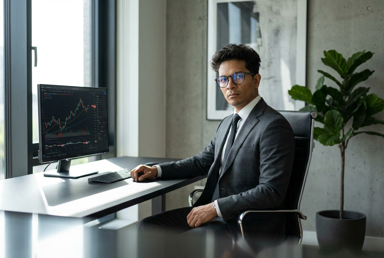 Cryptomanden founder and AI trading system visual identity